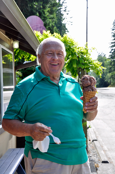 Lee Duquette and a colossal ice cream cone